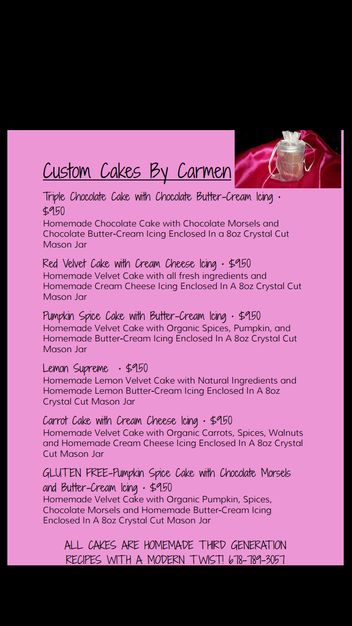 Cake in Braselton - Custom Jar Cakes By Carmen