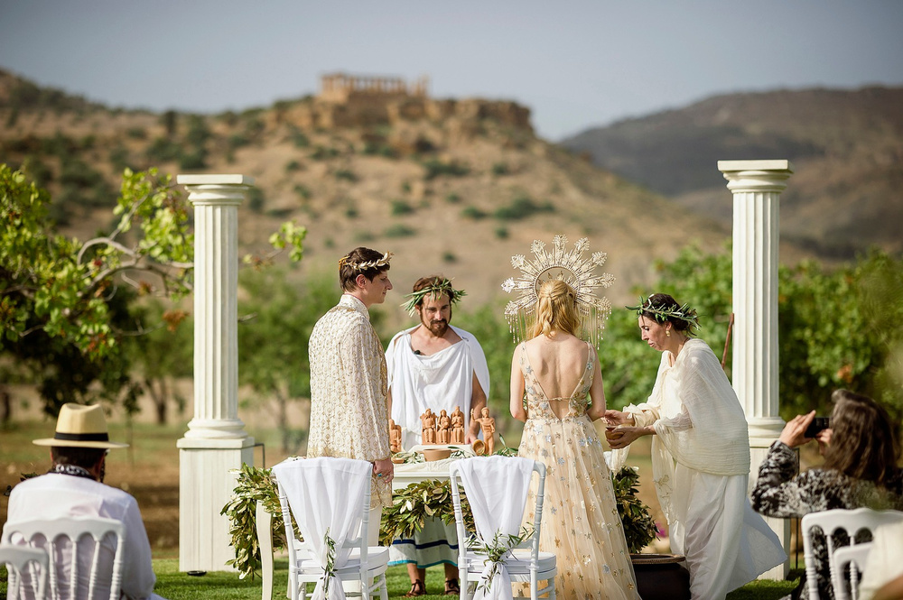 Twin Stars' Alchemic Marriage In Valley Of Temples: Antonia And Daren's Wedding In Ancient Temples In Sicily
