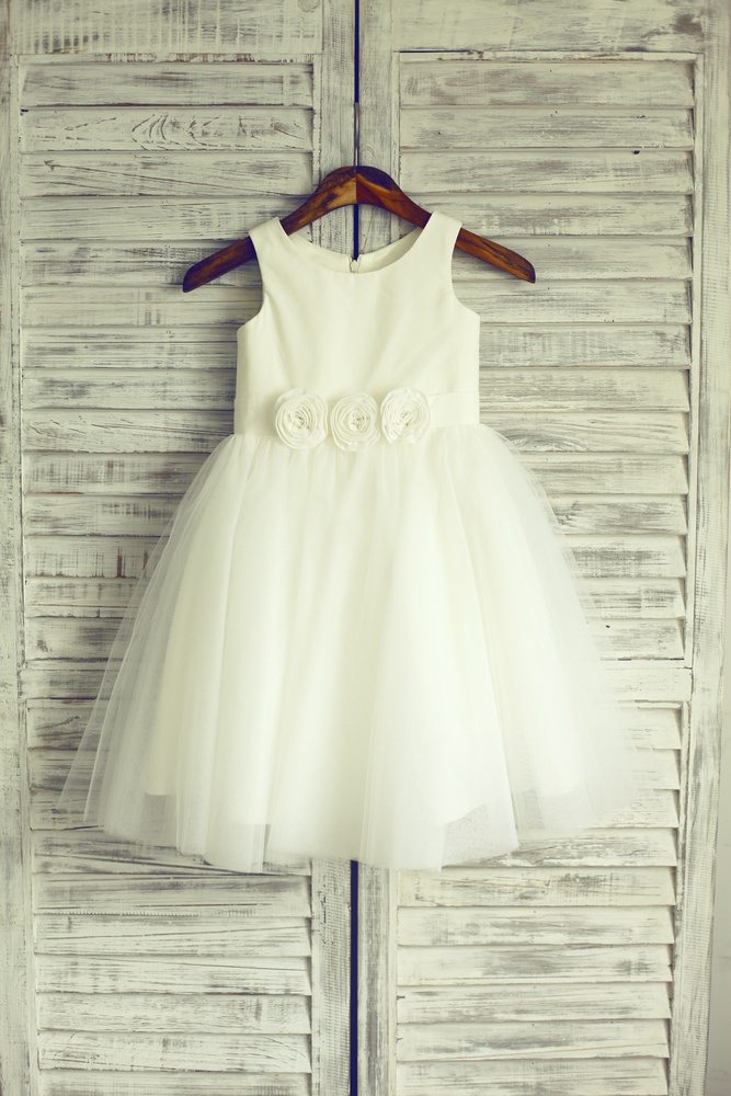Satin Flower Girl Dresses For A New Year's Eve Wedding