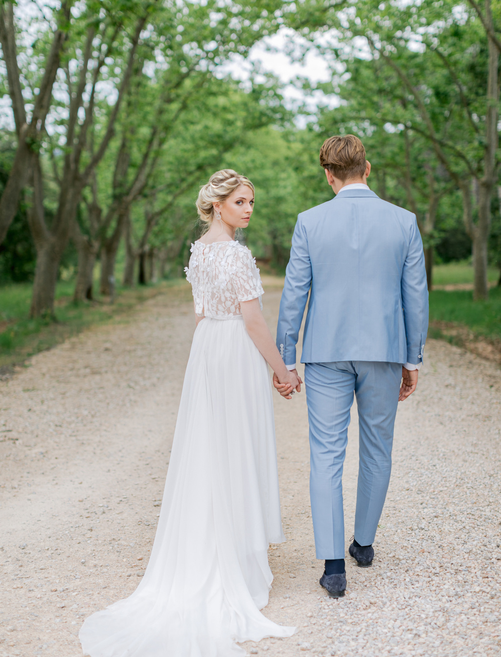Dusty Blue Romantic Wedding Inspiration At Château D'astros
