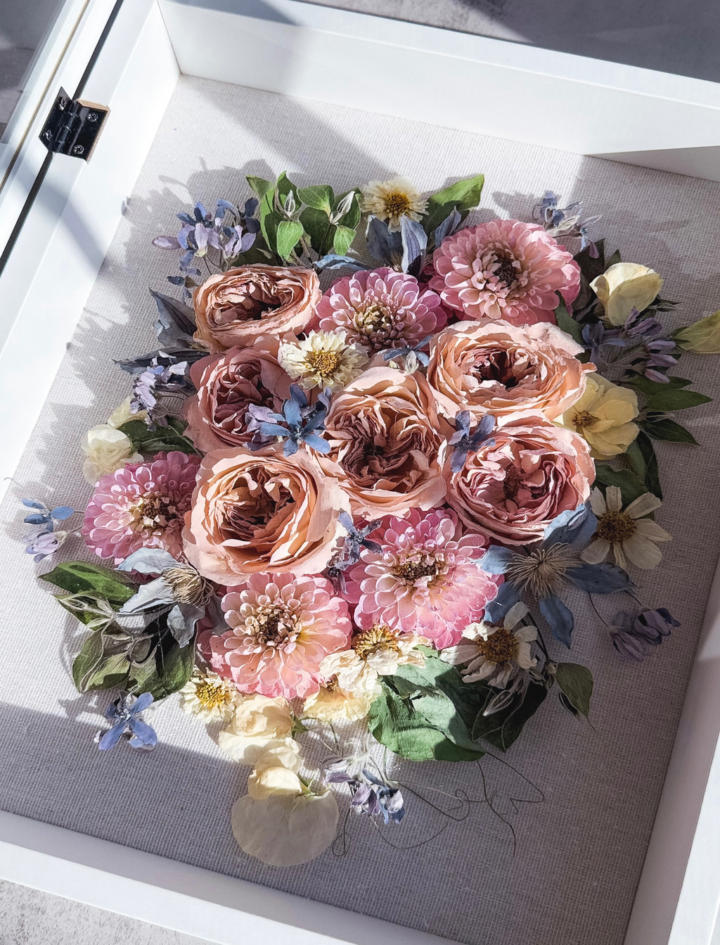 Wedding Bouquet Preservation Before And After: From Fresh Flowers To Framed Artwork