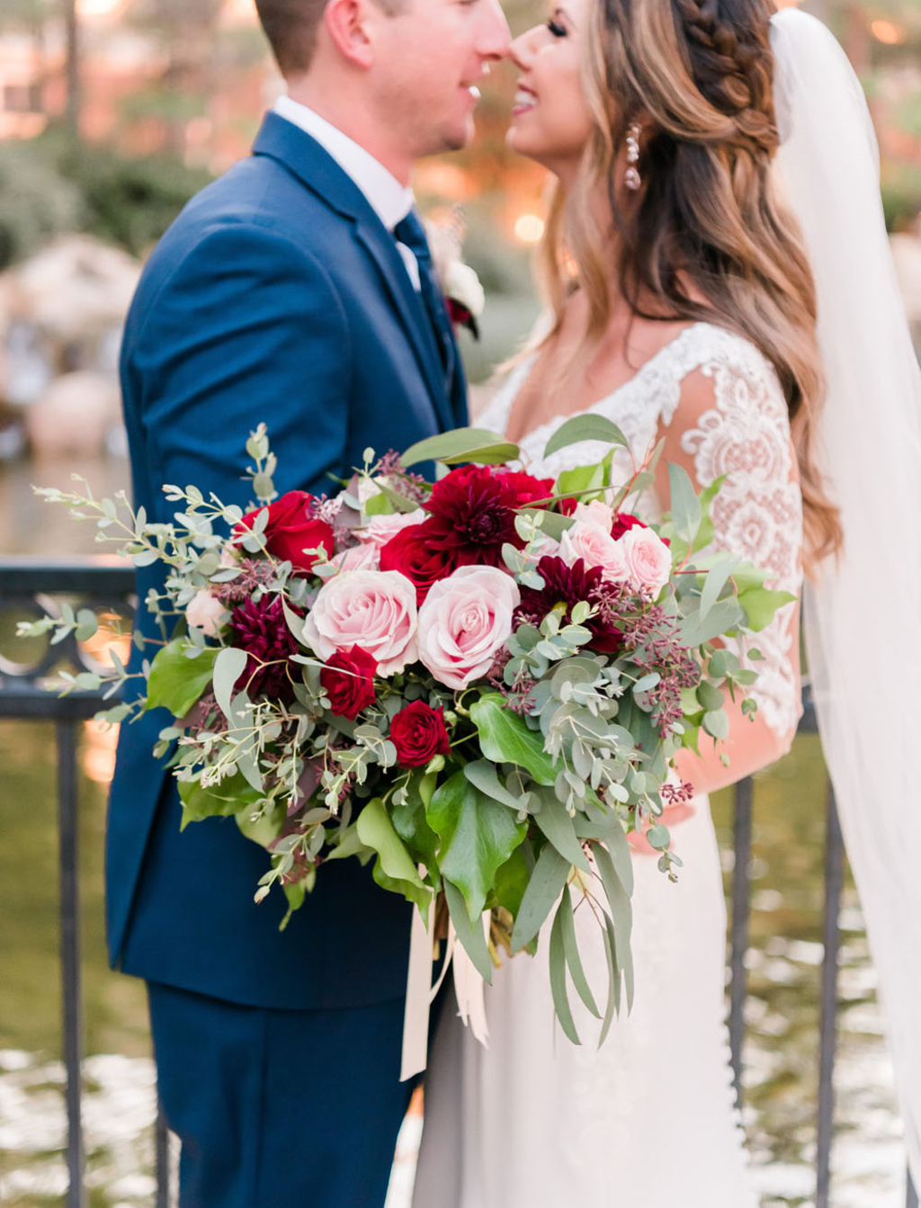Blush + Burgundy Jw Marriott Las Vegas Wedding
