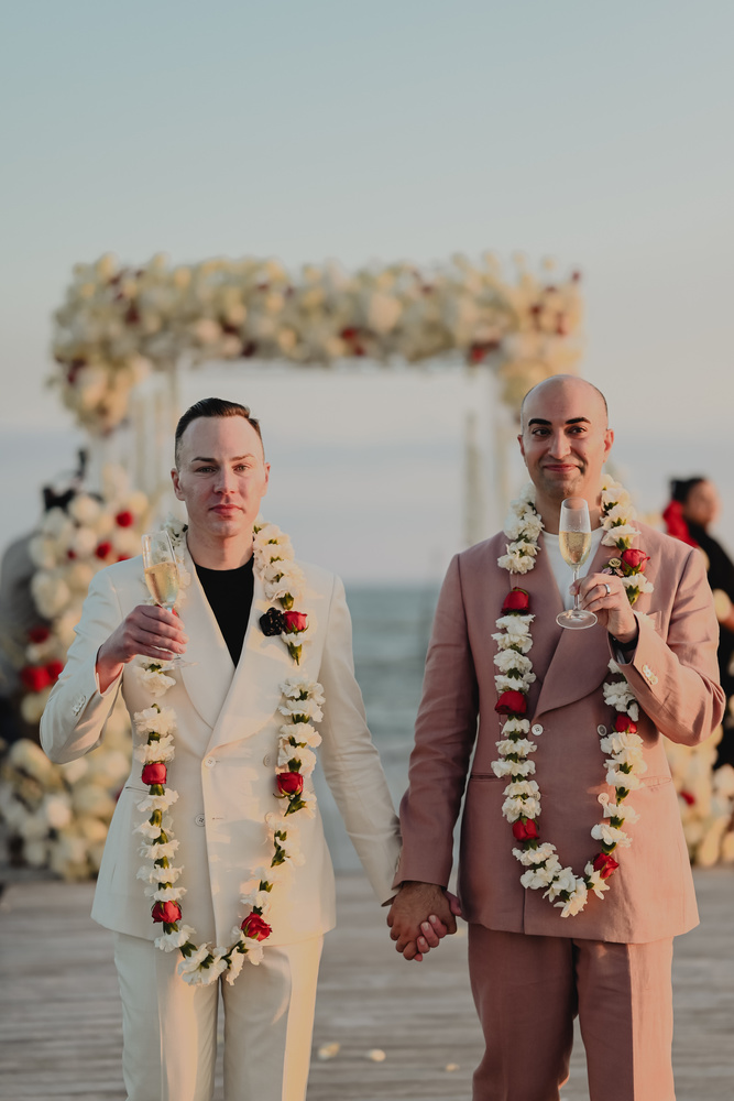 Bold Elegance Meets Sacred Symbolism: Stephen & Anup’s Stylish Celebration From Edition Pier To St. Regis Kanai