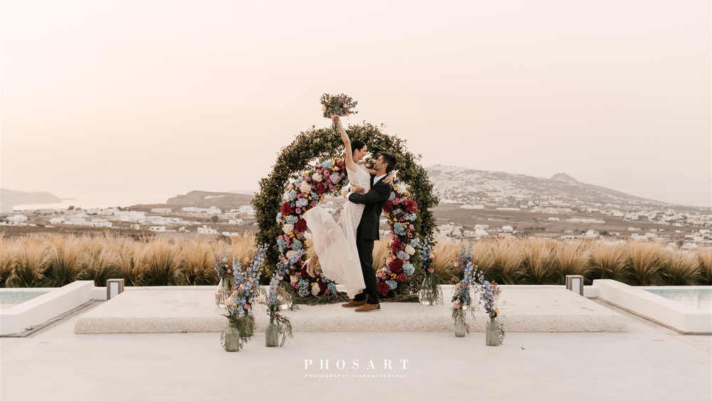 Bright, Bold, And Romantic Elopement In Santorini