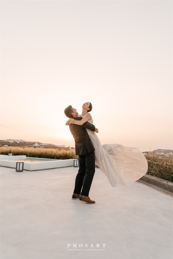 Bright, Bold, And Romantic Elopement In Santorini