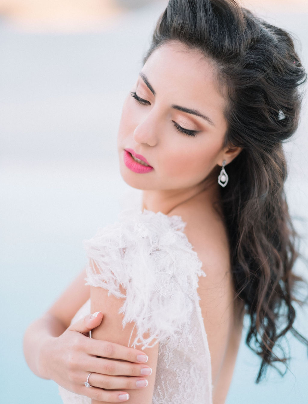 Ethereal Bridal Shoot In A White Villa In Crete