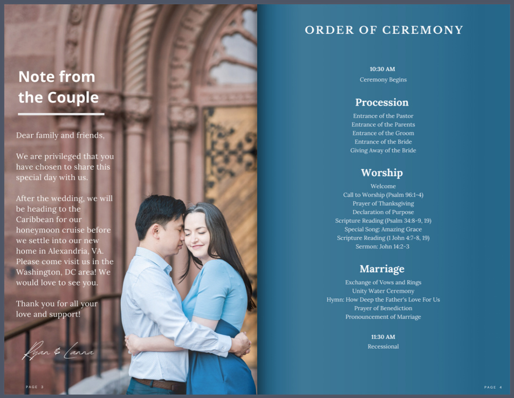What To Include In Your Wedding Program