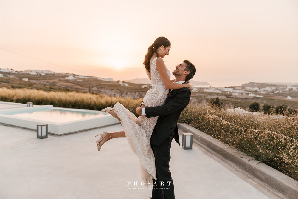 Bright, Bold, And Romantic Elopement In Santorini