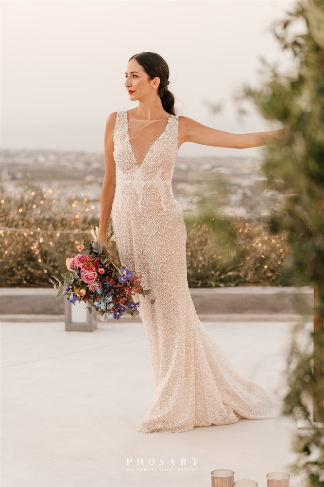 Bright, Bold, And Romantic Elopement In Santorini