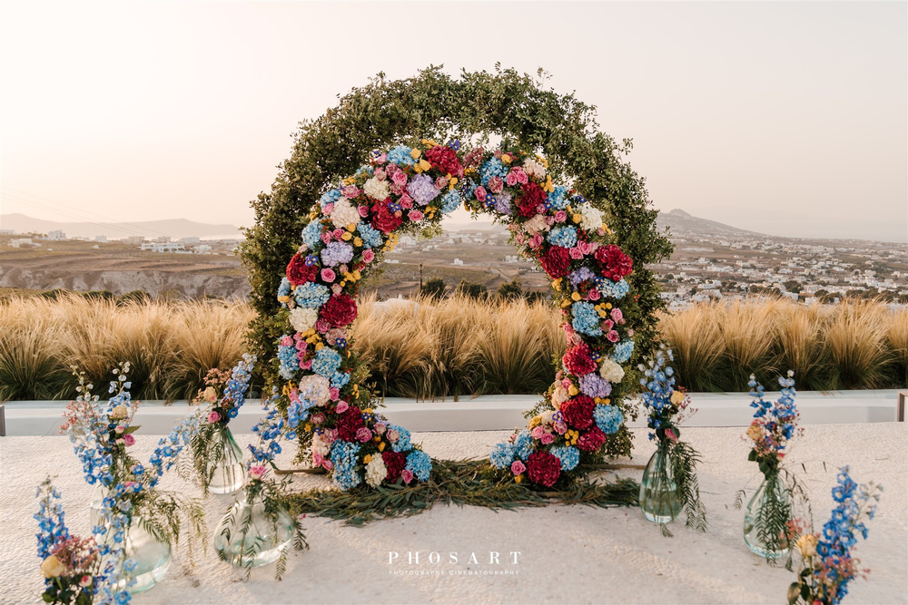 Bright, Bold, And Romantic Elopement In Santorini