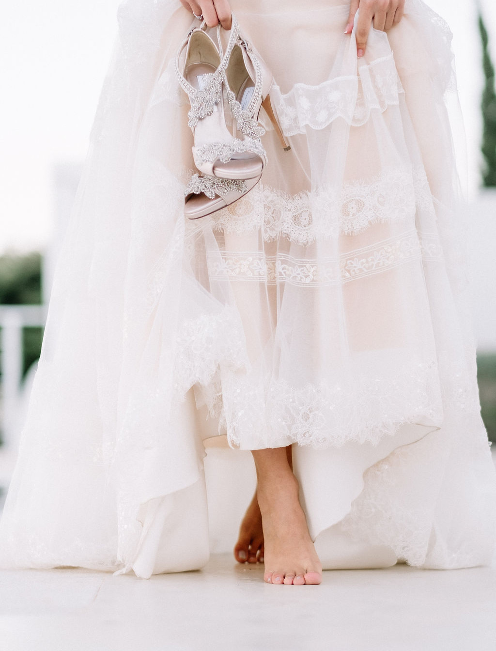 Ethereal Bridal Shoot In A White Villa In Crete