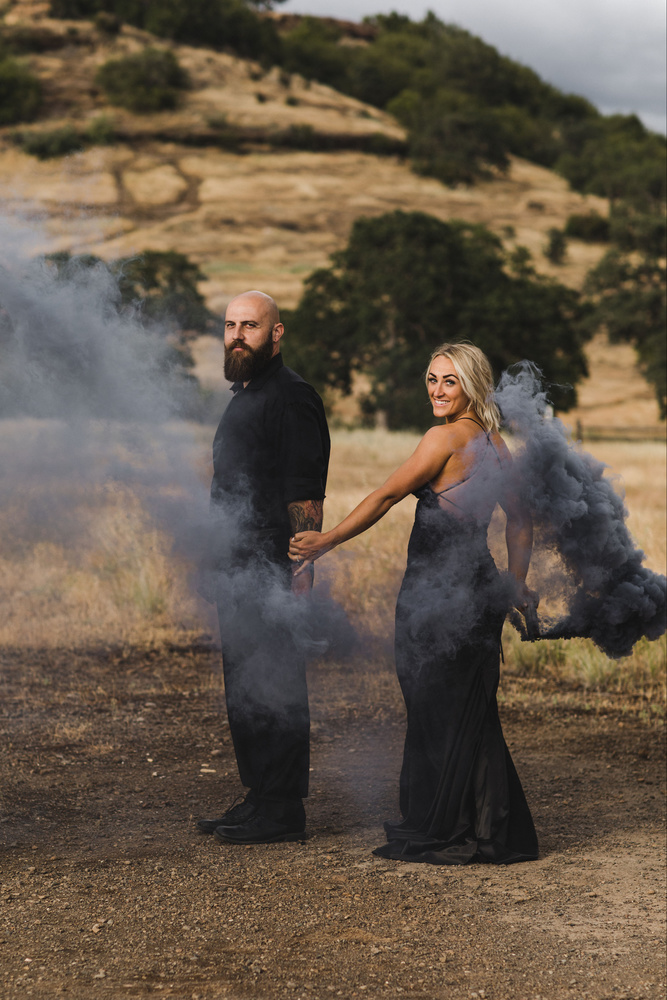 Smokin' Hot Engagement Session With Black Smoke Bombs