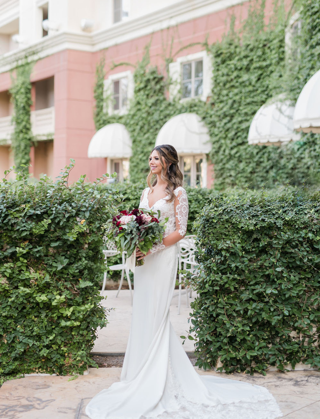 Blush + Burgundy Jw Marriott Las Vegas Wedding
