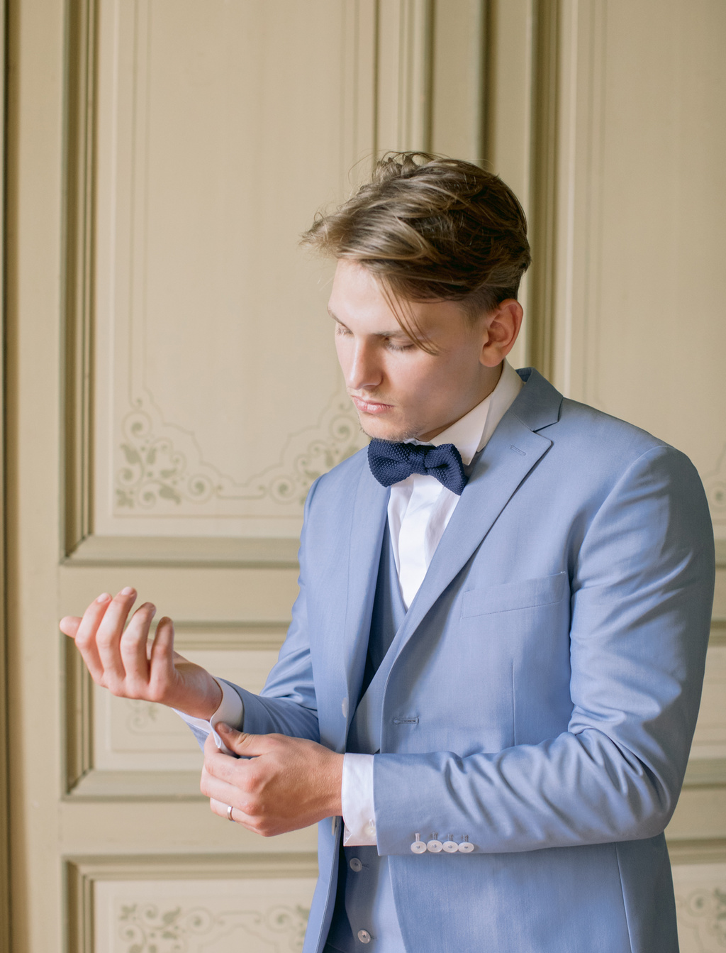 Dusty Blue Romantic Wedding Inspiration At Château D'astros