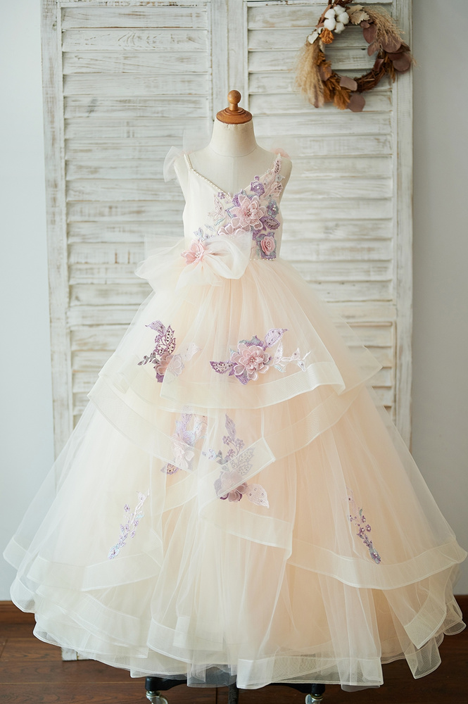 14 Best 3d Embroidery Flower Girl Dresses For Enchanted Forest Wedding