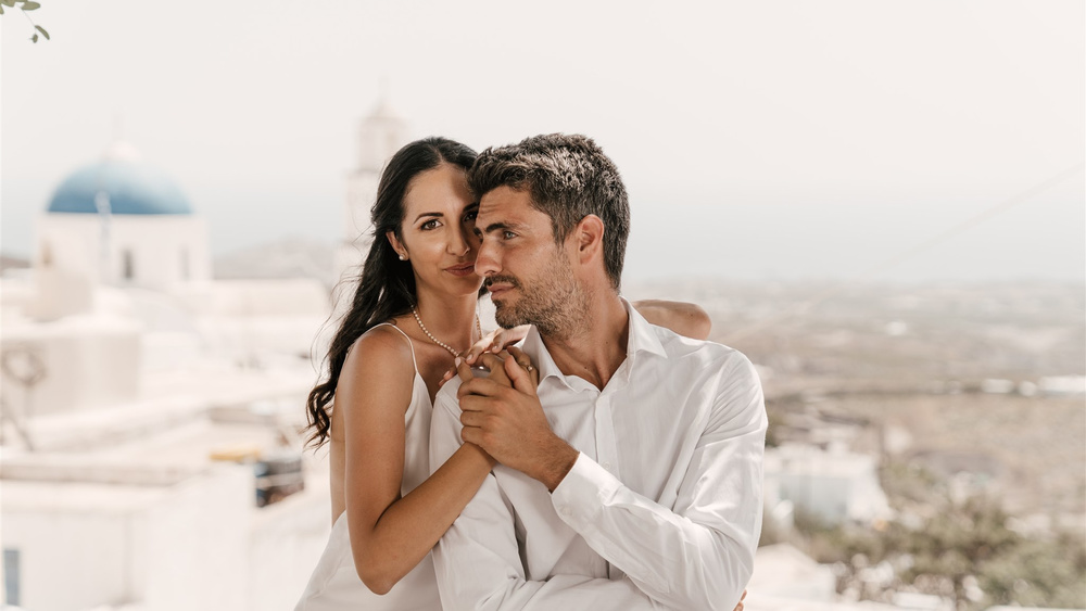 Bright, Bold, And Romantic Elopement In Santorini