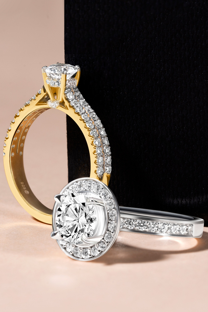 White Gold & Yellow Gold Engagement Rings