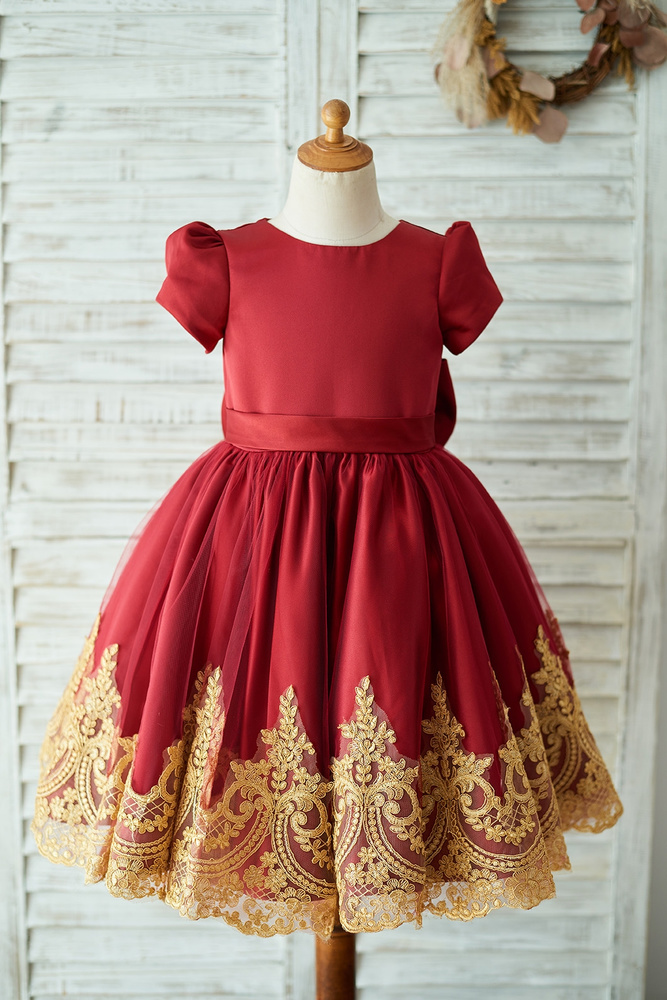 Red Flower Girl Dresses Perfect For Christmas Wedding
