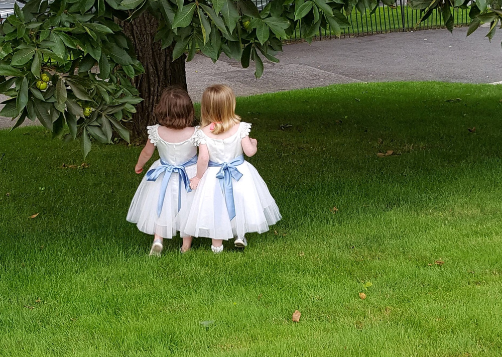 Parisian Chic Wedding - Flower Girls In Our Stunning Ivory Dresses