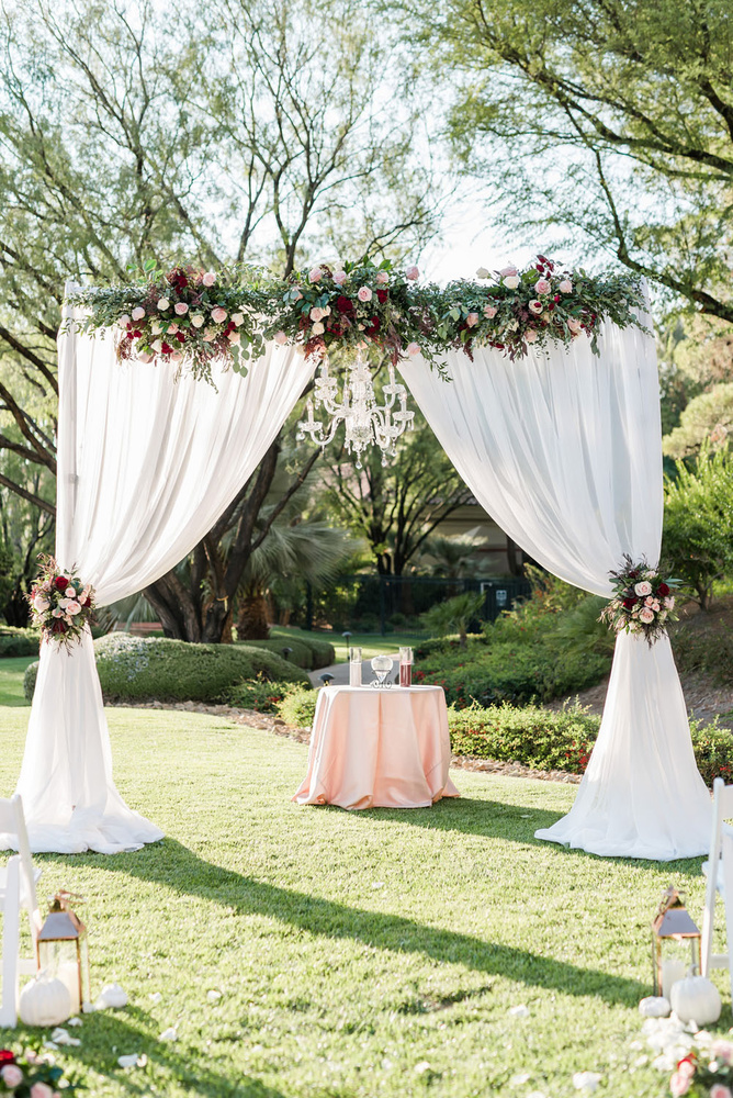 Blush + Burgundy Jw Marriott Las Vegas Wedding