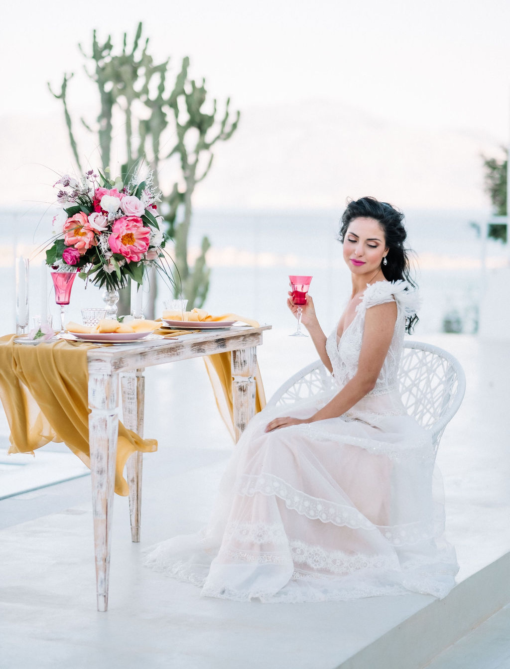 Ethereal Bridal Shoot In A White Villa In Crete