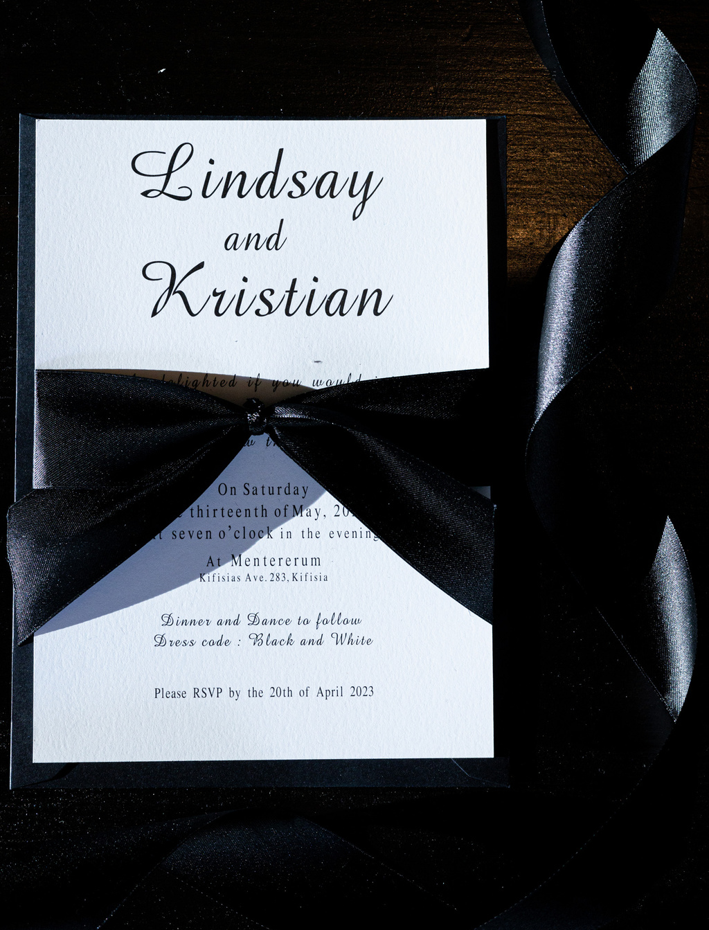 Elegant Black & White Vow Renewal Event In Athens Greece