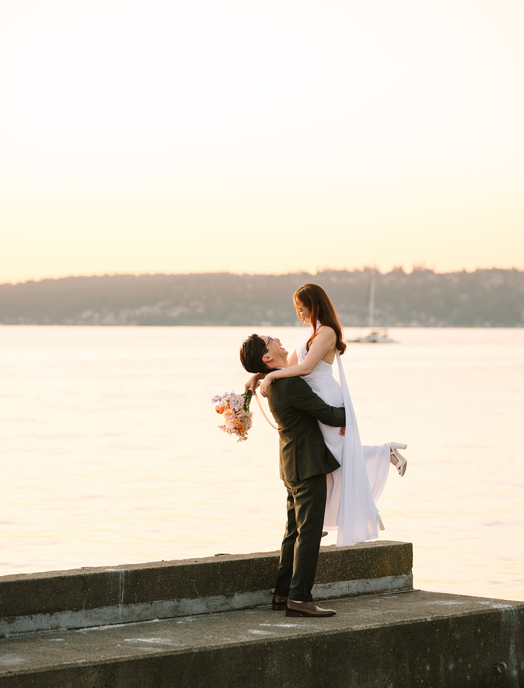 Soft Pastel Florals On Seattle's Waterfront