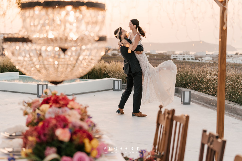 Bright, Bold, And Romantic Elopement In Santorini