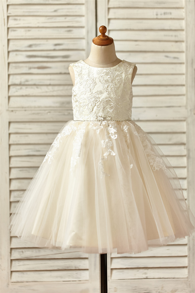 Satin Flower Girl Dresses For A New Year's Eve Wedding
