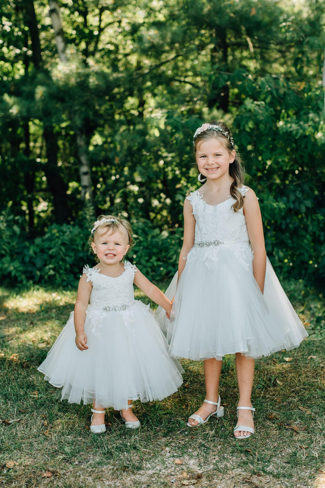 Adorable Flower Girls In Our Ivory Flower Girl Dresses
