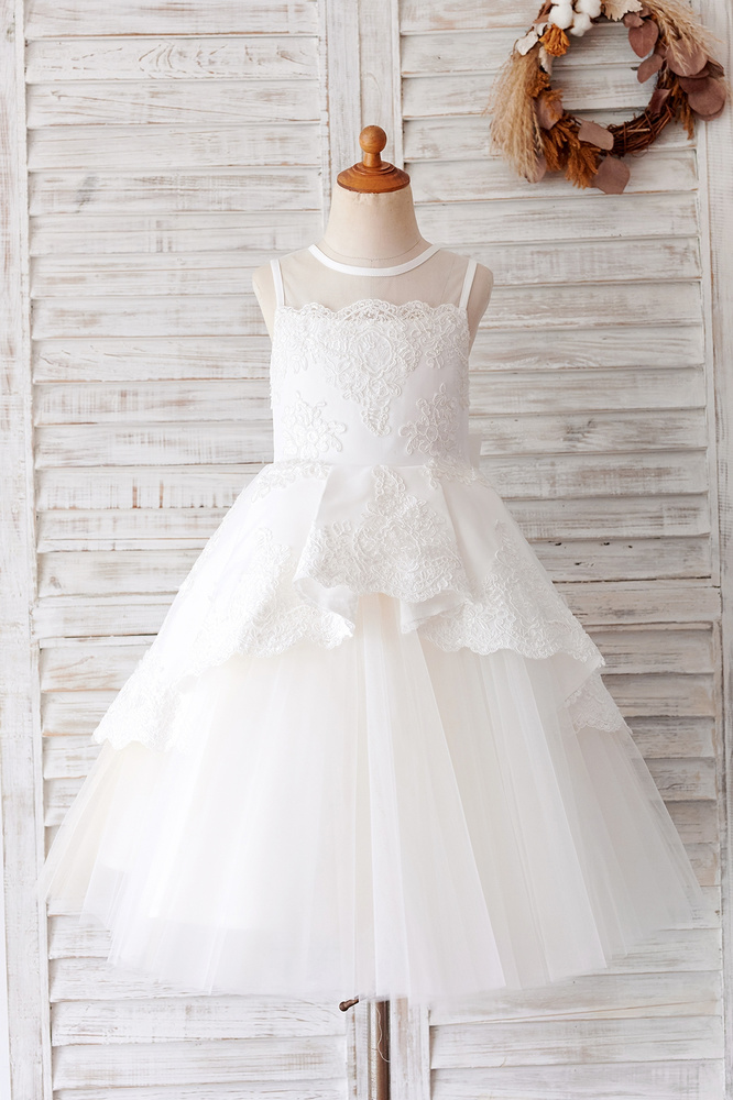 Neutral Palette Flower Girl Dresses For Modern Wedding