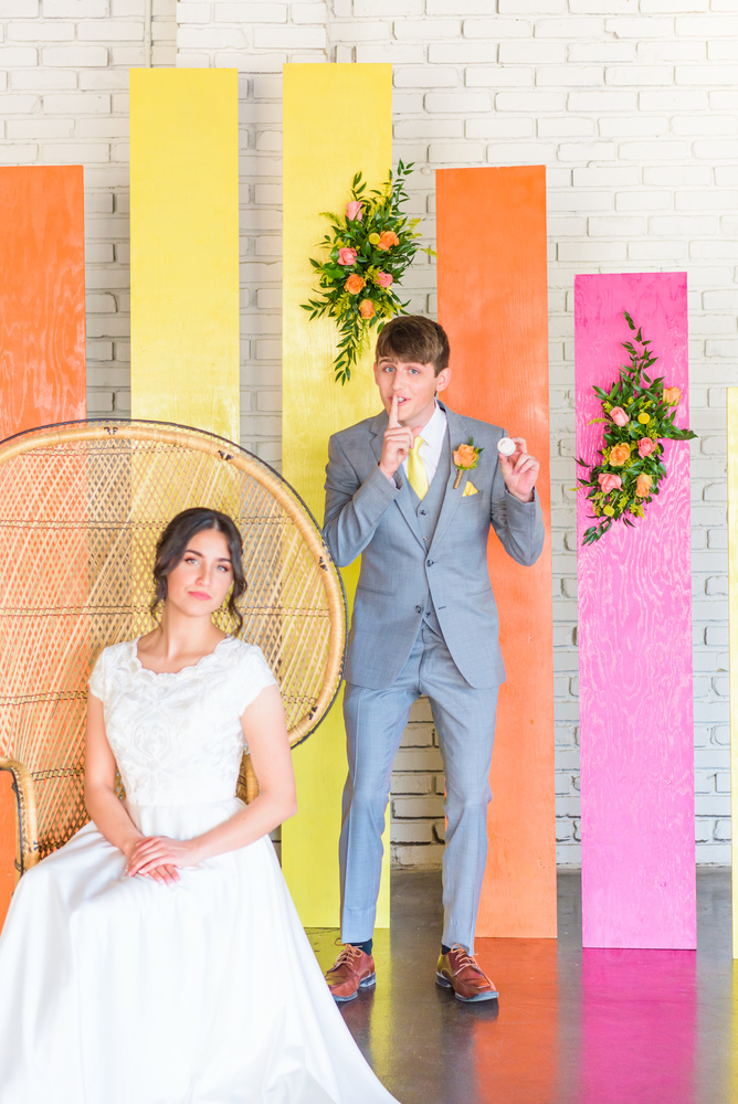 A Colorful And Modern Styled Shoot Becomes A Surprise Proposal  At The State House In Utah