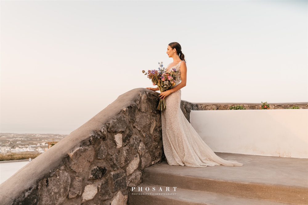 Bright, Bold, And Romantic Elopement In Santorini