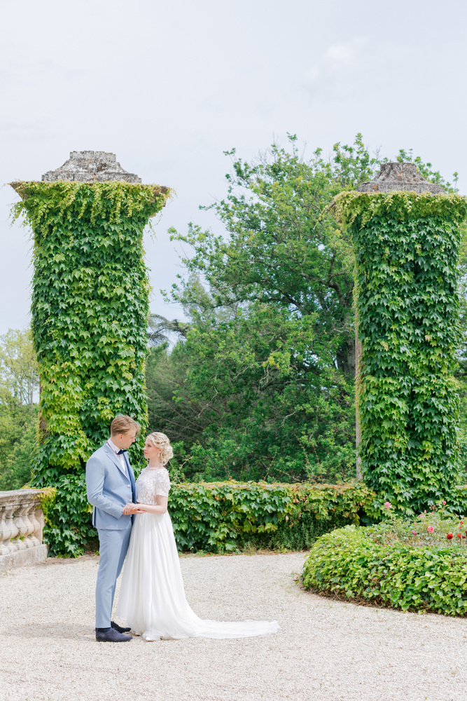 Dusty Blue Romantic Wedding Inspiration At Château D'astros