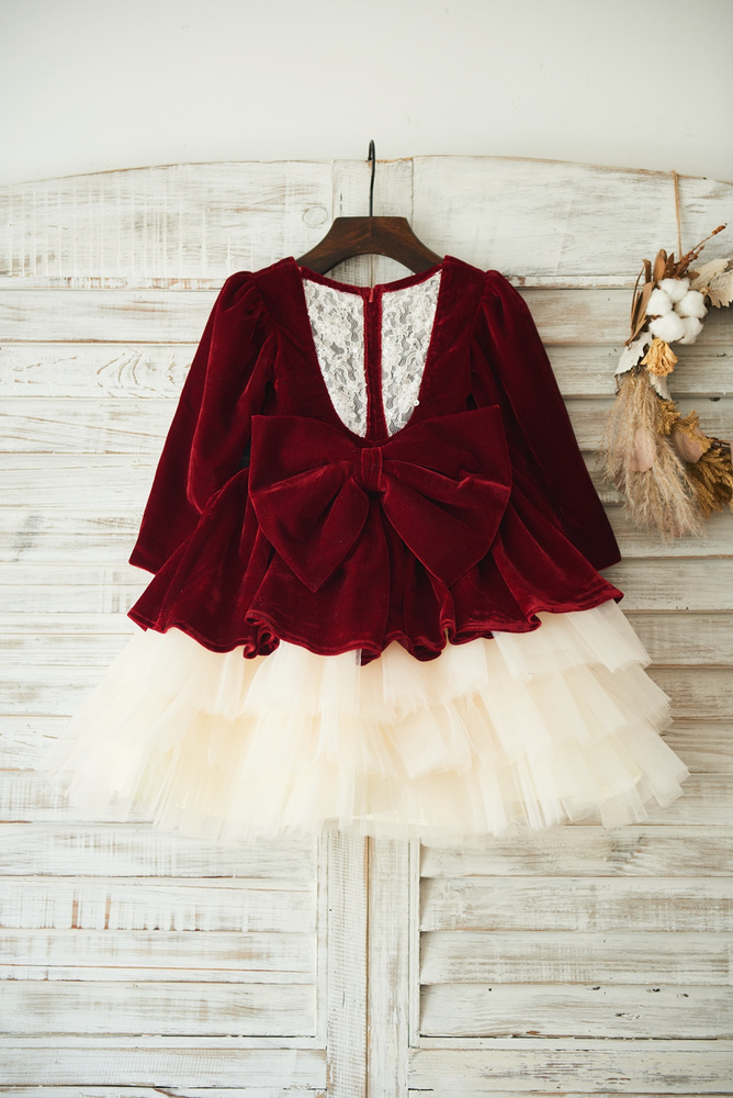 Red Flower Girl Dresses Perfect For Christmas Wedding