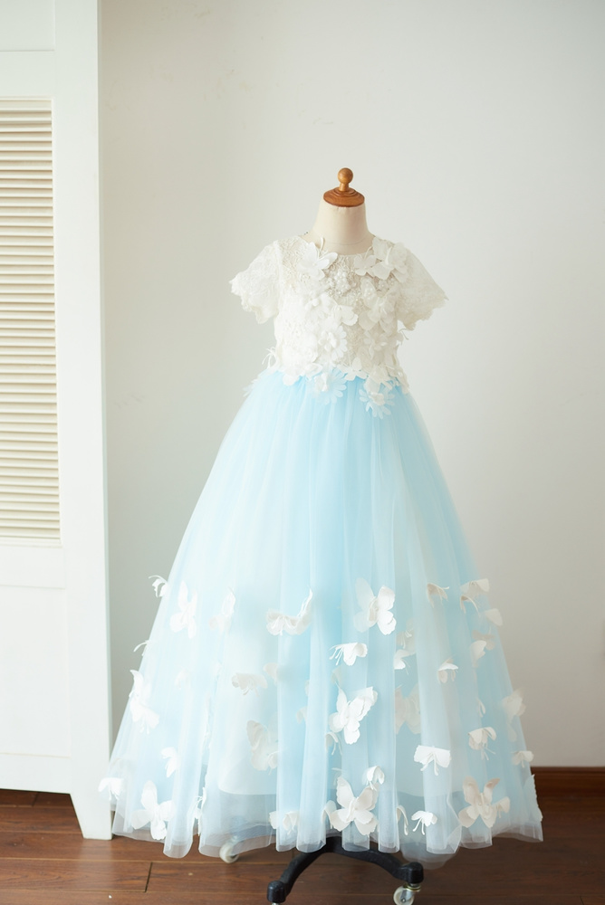 8 Blue Tulle Flower Girl Dresses For Every Style And Budget
