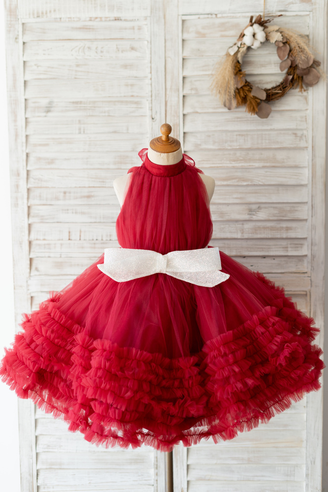 Red Flower Girl Dresses For A Romantic Valentine's Day Wedding