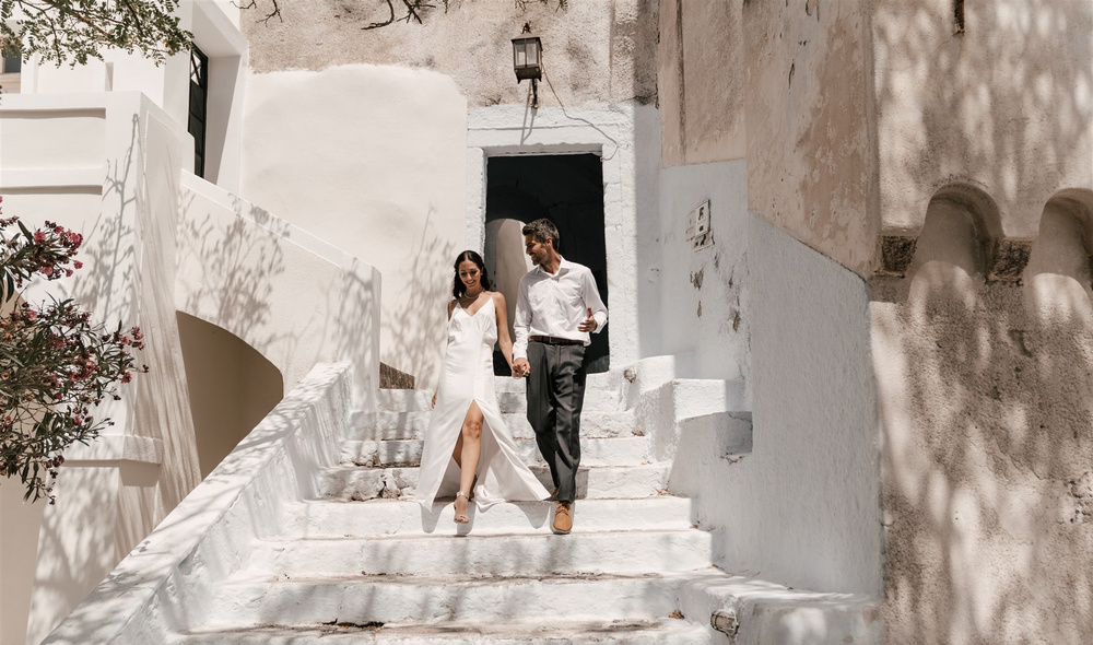 Bright, Bold, And Romantic Elopement In Santorini