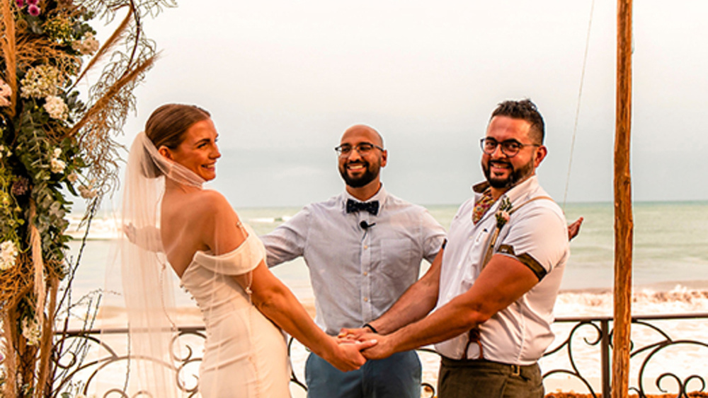 Destination Wedding In Front Of The Caribbean Ocean