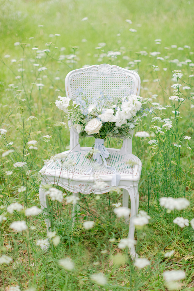 Dusty Blue Romantic Wedding Inspiration At Château D'astros