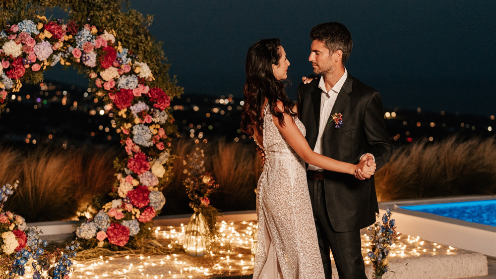 Bright, Bold, And Romantic Elopement In Santorini