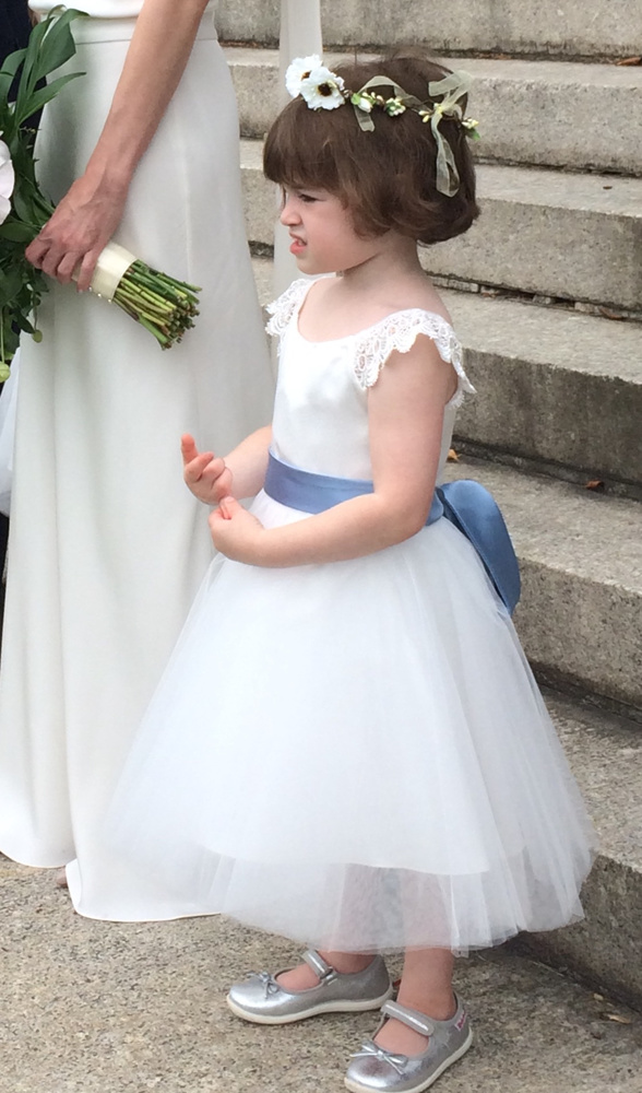 Parisian Chic Wedding - Flower Girls In Our Stunning Ivory Dresses