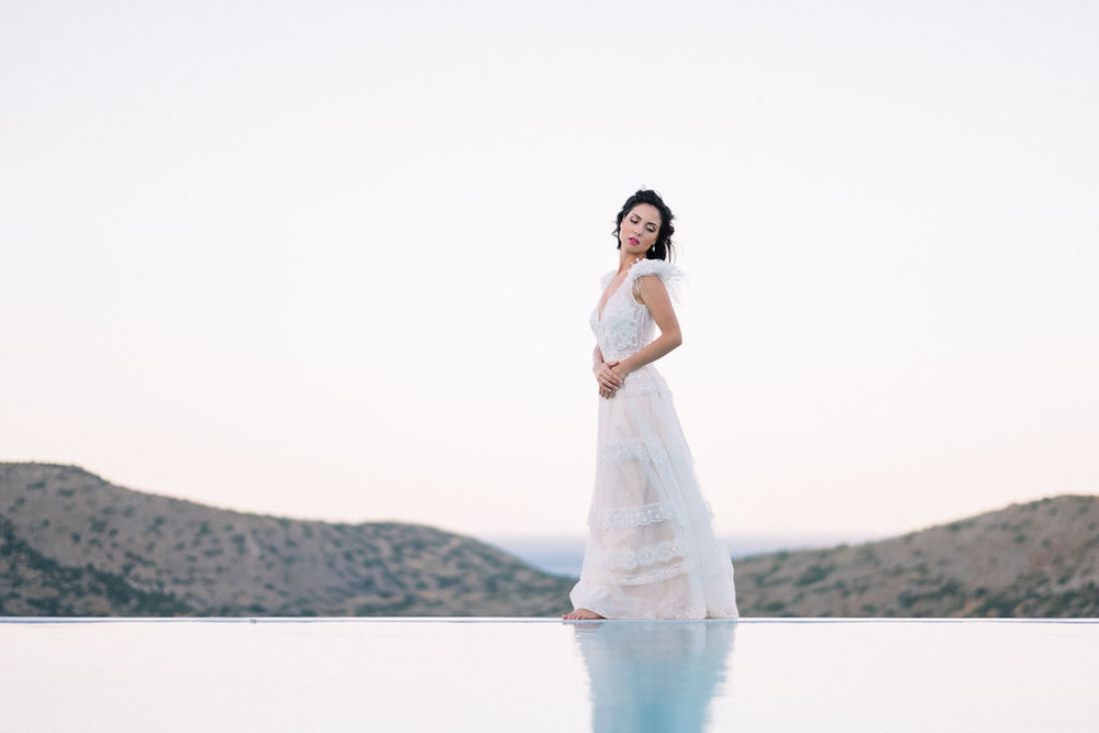 Ethereal Bridal Shoot In A White Villa In Crete