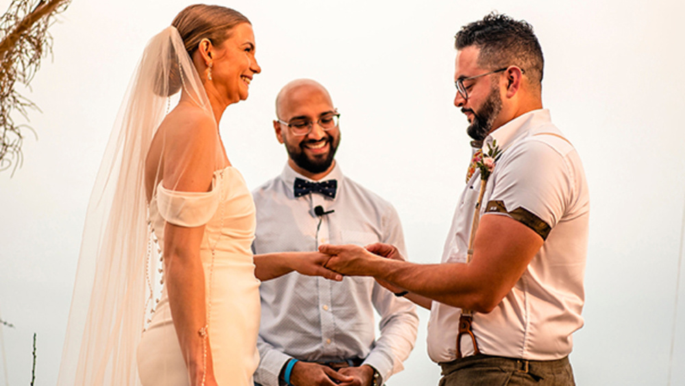 Destination Wedding In Front Of The Caribbean Ocean