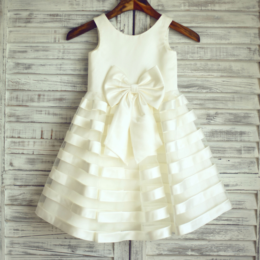 Satin Flower Girl Dresses For A New Year's Eve Wedding