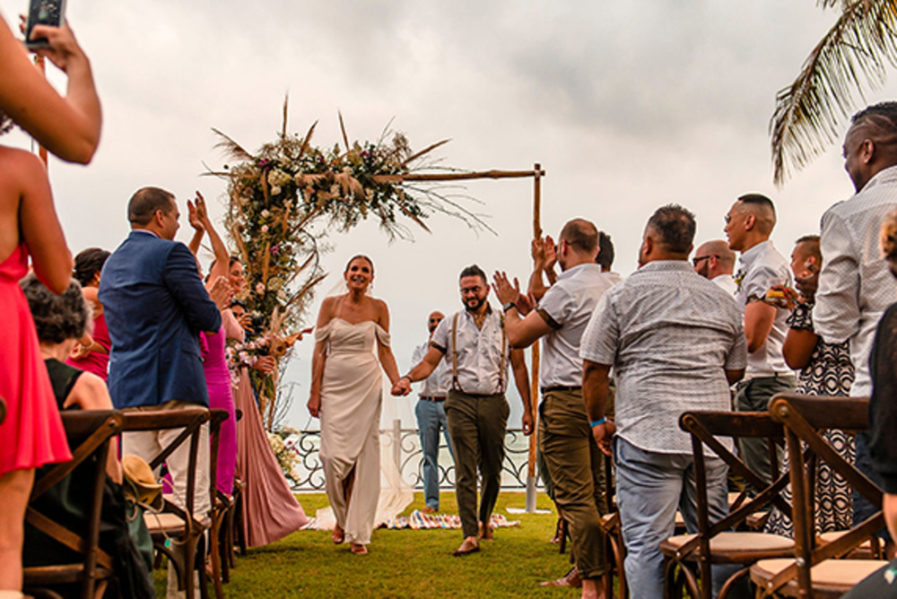 Destination Wedding In Front Of The Caribbean Ocean