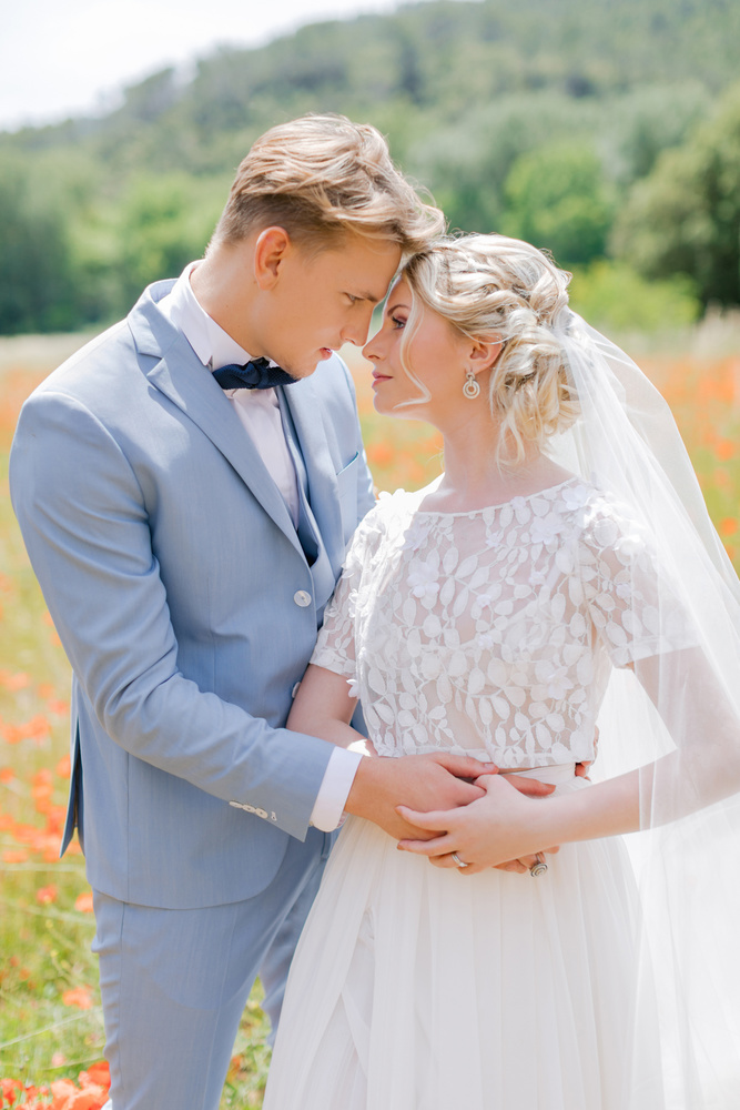 Dusty Blue Romantic Wedding Inspiration At Château D'astros