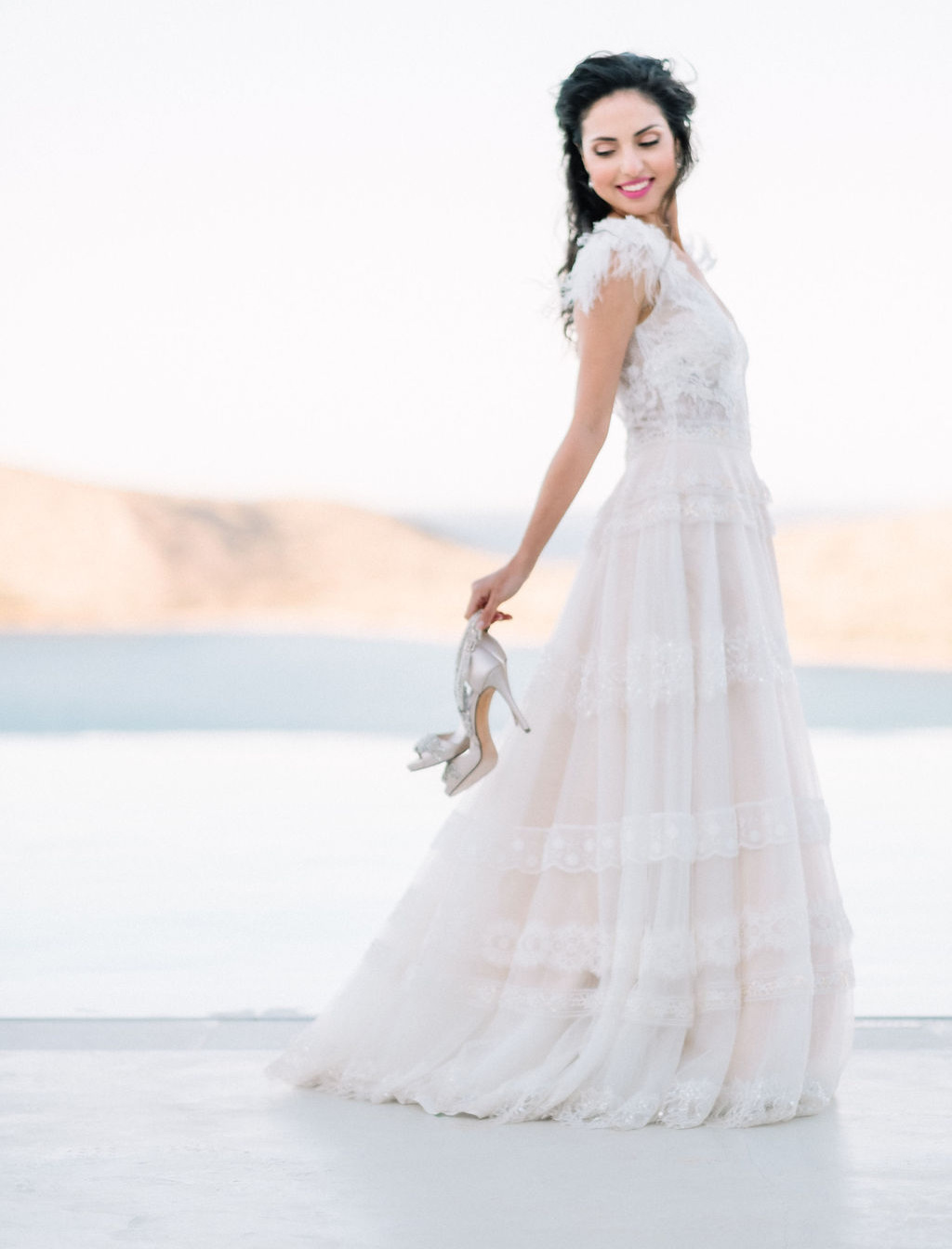 Ethereal Bridal Shoot In A White Villa In Crete