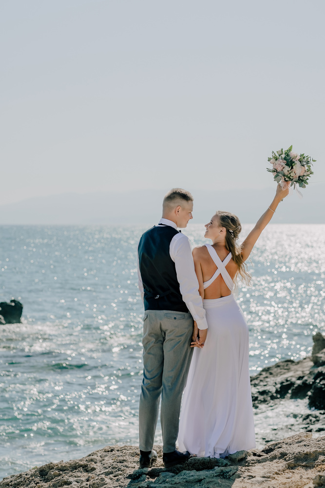 Civil Wedding By The Sea, On Crete Island