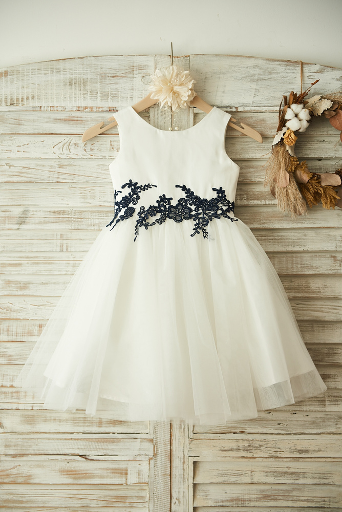 Satin Flower Girl Dresses For A New Year's Eve Wedding